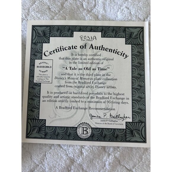 "A Tale As Old As Time" Disney's Musical Memories The Bradford Exchange Plate 3 - Picture 3 of 5